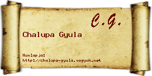 Chalupa Gyula névjegykártya